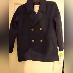 New Girl's Navy Double-Breasted Peacoat with Gold Buttons Size M